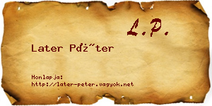 Later Péter névjegykártya